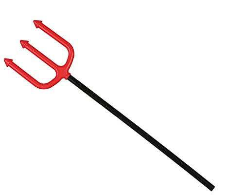 ATOSA tridente vermelho de plástico para disfarce de 51 cm