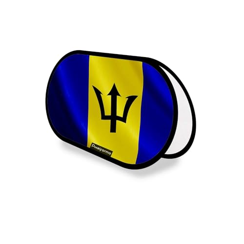 Drapeau Barbade 70x120cm avec support publicitaire ovale pour stands
