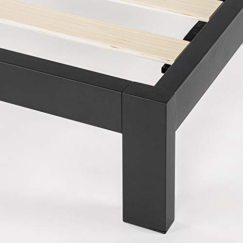 Mellow 10 Inch Heavy Duty Metal Platform Bed W/Headboard/Wooden Slat Support/Mattress Foundation (No Box Spring Needed), Full, Black #TOP5