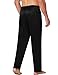 Lonxu Mens Silk Satin Pajamas Pyjamas Pants Sleep Bottoms Black L