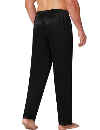 Lonxu Mens Satin Pyjamas Pants Sleep Bottoms Lounge Pants S~4XL3
