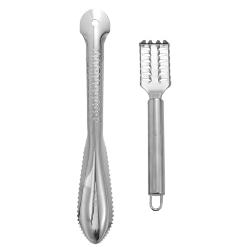 Healifty 2pezzi Strumento per Rimuovere Squame di Pesce di Squamatore per Pesci Utensile per Pulire Pesci Facile da Usare e Antiscivolo