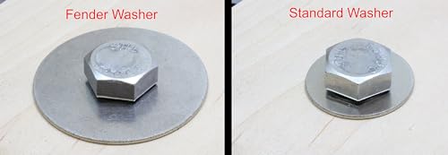 Image of 1 /2 inch x 2 inch Stainless Fender Washer, (100 Pack), 18-8 (304) Stainless Steel Flat Washer, 0.562 inch ID x 2 inch OD x 0.062 inch Thick, Plain Finish Metal Washer by Bolt Dropper