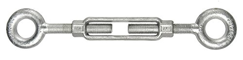 Turnbuckle galvanizado ojo a ojo 01290 4, 22 pulgadas de largo, capacidad de carga de 3500 libras, perno de 5/8 x 12 pulgadas miniatura 1
