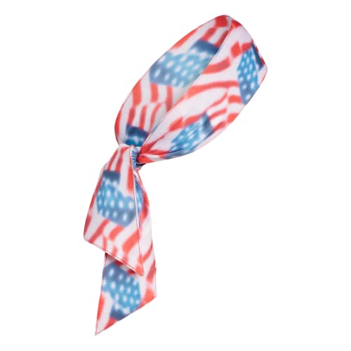 Image of adidas Alphaskin Tie Headband, Americana Blur /Black, One Size
