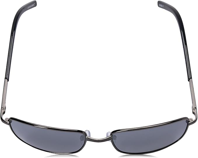 Foster grant Men's Square black mirror Polarized lenses Sunglasses, Metal full rim frame, Gun3