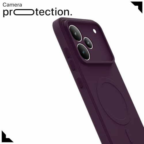 Image of Pikkme Back Cover for Realme P4 Pro 5G Soft Matte Silicone Mag-Safe Design (Mag-Safe Not Support) Camera Protection | Slim Fit Bumper Cover (Purple)