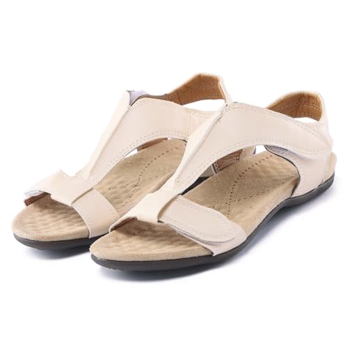 Women Comfortable Sandals Orthotic Walking Orthopedic Arch Support Comfort Cooling Adjustable Strap Walking Sandals T-Strap Open Toe Slip On Beach Flat Sandal Outdoor Going Out Comfort Shoes2