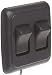 JR Products 12235 Black Double SPST On-Off Switch with Bezel