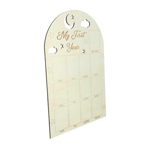 FUNOMOCYA Baby First Year Photo Board 12 Months Milestone Wooden Photo Frame for New Parents