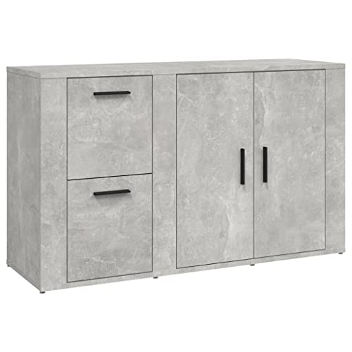 vidaXL Buffet Gris béton 100x33x59,5 cm Bois d'ingénierie