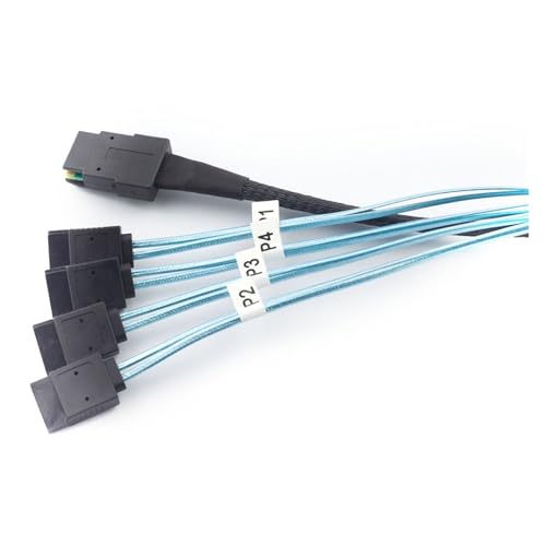Cable S-AS SFF-8087 36P a 4 SATA 7pin 0.5 m negro miniatura 2