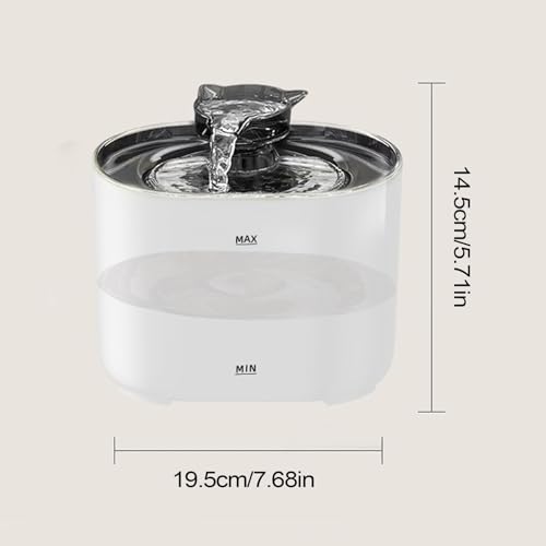 Fuente para gatos con cuenco de agua fluido y dispensador de 2,2 L para mascotas pequeñas 6