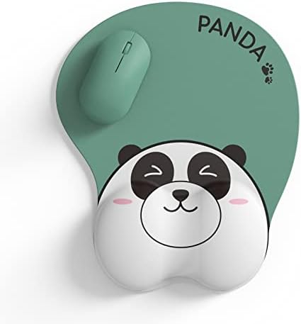 Ergonomic Mouse Pad with Wrist Support, Panda Animal Mouse Pad, Non-Slip PU Base 3D Gel Mouse Pad Wrist Support for Gaming Office Computer Laptop, Cute Panda Mousepad for Panda Gifts (Panda)