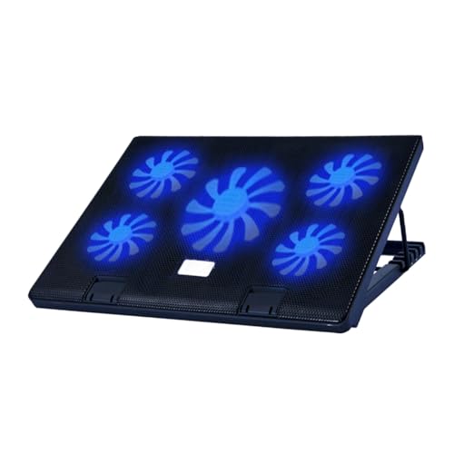 Enfriador portátil para laptop con 5 ventiladores USB negro miniatura 1