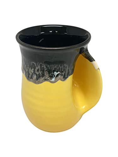 Clay in Motion Handwarmer Mug (Right Hand, Yellow Black)