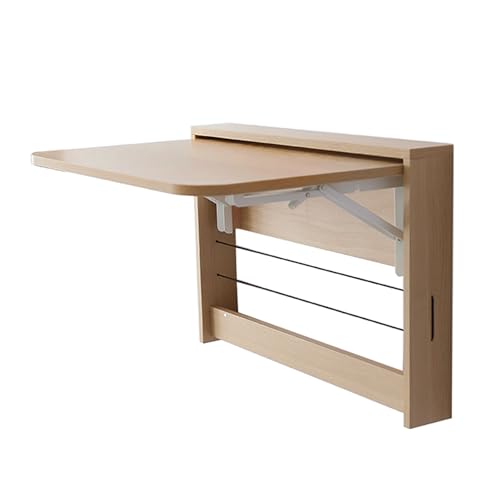 Table pour ordinateur portable murale et étagère de lecture en bois