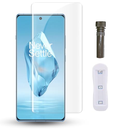 Image of Tempered Glass For Oneplus 12R 5G (6.78 Inch, Pack of 1) Advanced UV Curved Screen Protector Guard, Case Friendly with installation kit & Guide