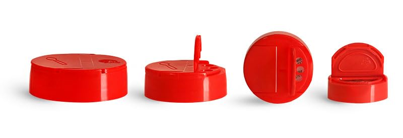 53/485 Red Polypro Spice Caps w/Pressure Sensitive Liners