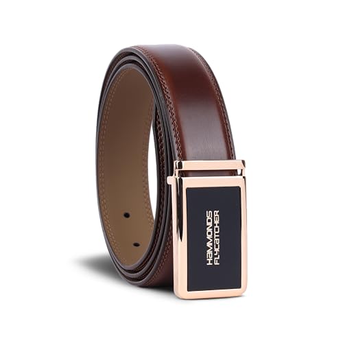 Image of HAMMONDS FLYCATCHER Belt for Men Leather Original - Adjustable Waistband up to 46 Inches Belt for Jeans & Dress Pants - 1.5 inch Width - Zinc Casted Buckle - Formal & Casual Wear - Branded Men Belts