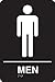 Accuform PAD105BK Plastic ADA Braille Tactile Sign, Men" with Graphic, 9" Length x 6" Width x 1/8" Thickness, White on Black