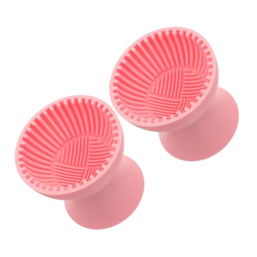 PLAFOPE 2PCS Portable Makeup Brush Silicone Washing Cup Gentle Soft Silicone Cleaning Bowl for Travel Multifunctional Tool for Storing and Cleaning Makeup Brushes
