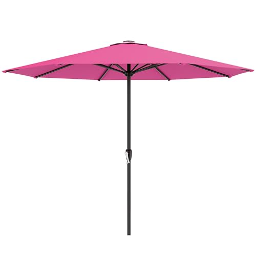 Image of AreShark 12 FT Patio Umbrella for Outdoor, Outdoor Table Umbrella with Crank, Outdoor Patio Umbrellas with 8 Sturdy Ribs, Patio Umbrellas for Market, Garden, Pool (Rose Pink)