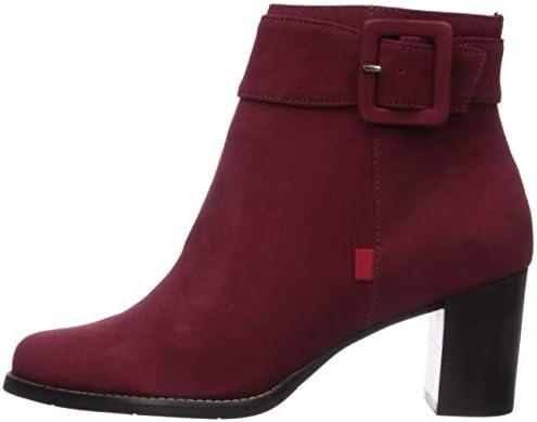 Marc Joseph New York Women's Genuine Leather Luxury Ankle Boot with Buckle Detail, Rouge Nubuck, 10.5 M US | Image 7