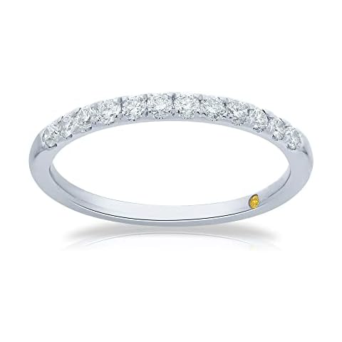 La Joya 10K White Gold Half Eternity Diamond Women's Wedding Ring, 0.1 CT G-H VS/SI, Size 6.5 Cover