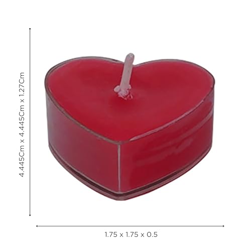 Image of eCraftIndia Set of 10 Romantic Heart Shaped Rose Scented Tea Light Candles for Diwali Anniversary Birthday Valentine Day Decoration Items TLight Candles Valentine Gift for Girlfriend Boyfriend Her Him