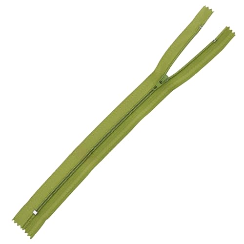 Image of Mandala Crafts 100 PCs Dill Green Closed-End 7 in Nylon Zippers for Sewing