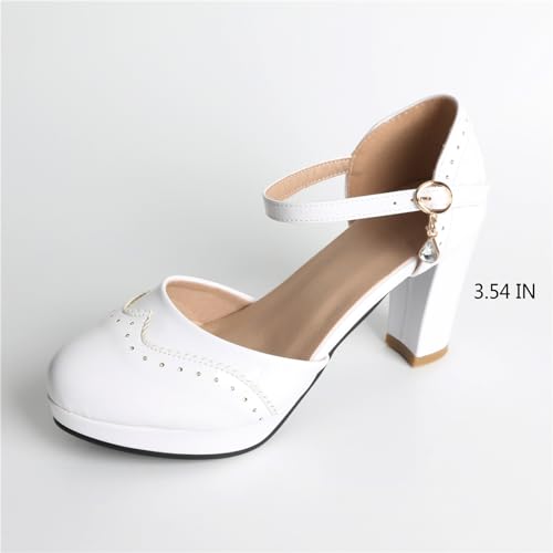 Image of FOREADA Mary Janes for Women Platform Heels Bow Kawaii Shoes Vintage Dress Pumps