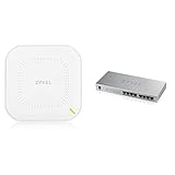 zyxel cloud wifi6 ax1800 wireless access point (802.11ax dual band), 1,77 gbps & switch gigabit unmanaged zyxel a 8 porte 8 x poe+ con budget di 60 w, garanzia a vita