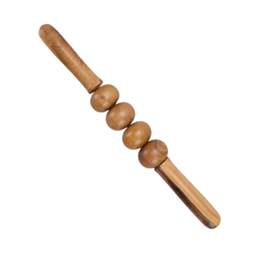 WEKADRIN Holz Massage Roller mit Rädern Manuell für Tiefengewebe massage Muskelroller Stick zur Entspannung Durchblutung Vielseitig für Oberarme Nacken Schultern und Beine Geeignet