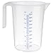 APS Messbecher 2 Liter, Ø 15 x H: 20,5 cm, Kunststoffbecher mit geprägter Maßskalierung außen, offener Griff, l-/ml-Einteilung, spülmaschinengeeignet