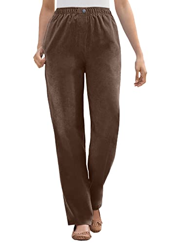 Woman Within Plus Size Tall 7-Day Corduroy Straight-Leg Pant - 16 W, Chocolate
