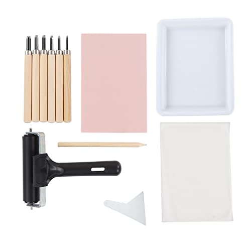 Stamp Making Kit Carving Knives Suitable for DIY Arts Beginners A5 Tray Flexible Roller