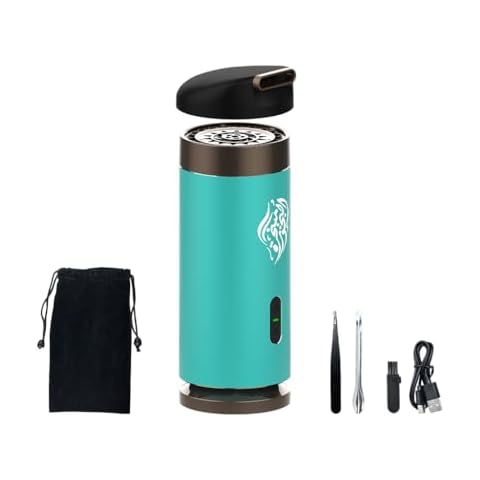 Hitopin Electric Incense Burner, Bakhoor Incense Burner, Portable Electric Incense, USB Rechargeable Arabian Electronic Incense Burner, Car Electric Incense Burner, Use for Car and Home (Blue) Cover