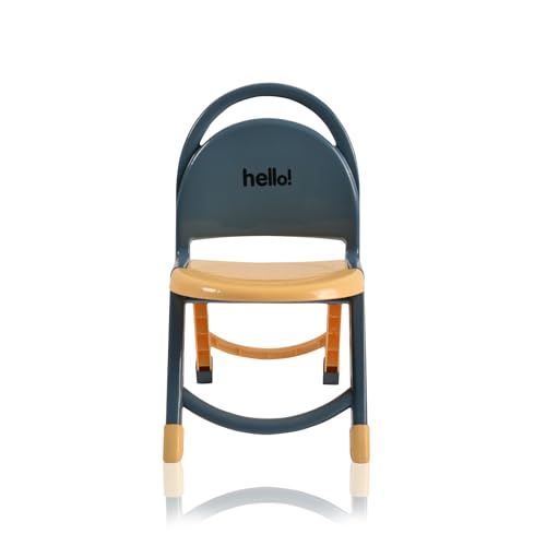 Image of Urbane Home Kids Chair | Cream & Gray Indoor /Outdoor Stool for Toddlers & Babies