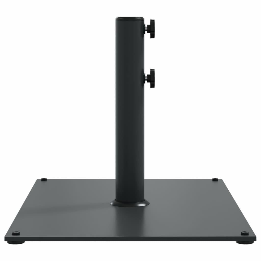 Stojak na parasol przeciwsłoneczny z 3 adapterami do masztu o średnicy 32, 38, 48 mm, waga 15 kg, stabilna stalowa podstawa, prostokątny, nadaje się na balkon, taras, do ogrodu, na plażę
