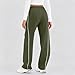 Womens Wide Leg Sweatpants Baggy Winter Fall High Elastic Waist Drawstring Athletic Pants Comfy Fashion Lounge Pant S-2XL Army Green