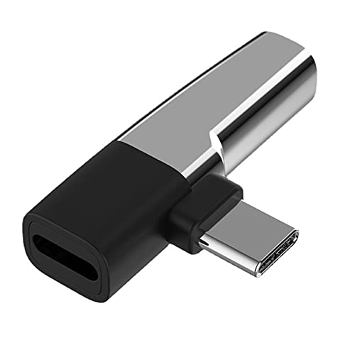 Somerway Adaptateur De Casque Audio Prise D'écouteur Dongle 2-en-1 Charge Rapide 3A Type-C à 3,5 Mm Convertisseur De Casque pour Téléphone Argent Cover