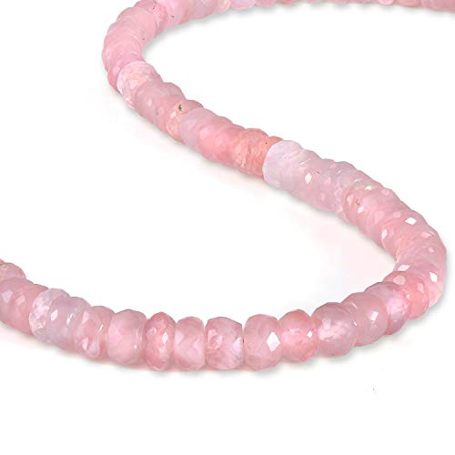 Collier en argent 925 et quartz rose 50 cm, cadeau idéal pour femme