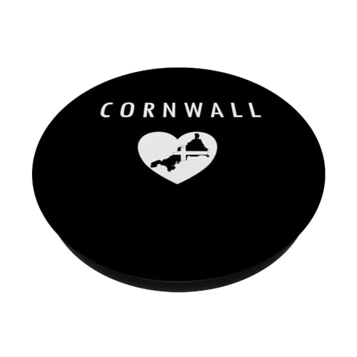 Cornish Love Heart, Souvenir Gifts from Cornwall PopSockets Swappable PopGrip, Black - Image 2