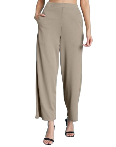 Women Relaxed Lycra Blend Trousers-picture-46