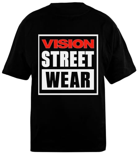 Oldrytee Ropa De Calle Vision Camiseta Unisex Negra De Algodón De Gran Tamaño