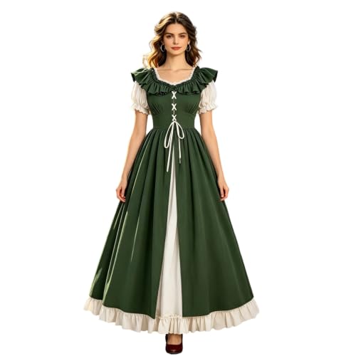 Robe corset médiévale victorienne chic avec manches courtes bouffantes