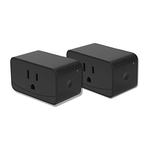 meross Smart Plug Mini WiFi Outlet, Compatible with Alexa and Google Assistant, App Control, Timer Function, 16A, No Hub Needed, FCC & ETL Certified, Black 2 Pack