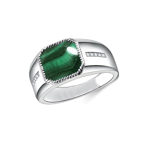 Oxidized Men Rings 9mm Square Cut Birthstone with Moissanite Statement Ring 925 Sterling Silver Stone with Vintage Rope Filigree Men Ring for Father Husband Men Gifts Size 7-18