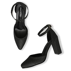 Marc Loire Women’s Glittery & Shimmery Stiletto Heel Pump Shoes for Party & Occasions (Black, Numeric_5)